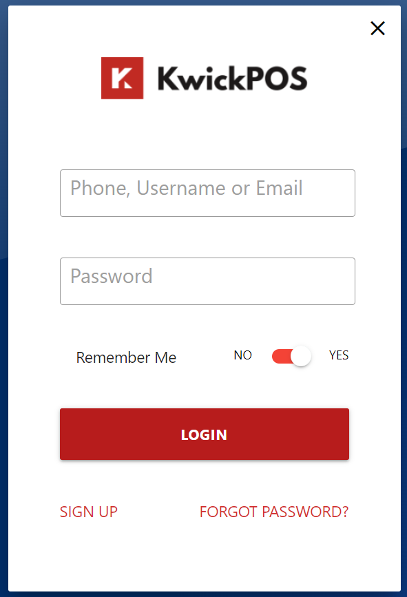 Log In to KwickPOS Remotely